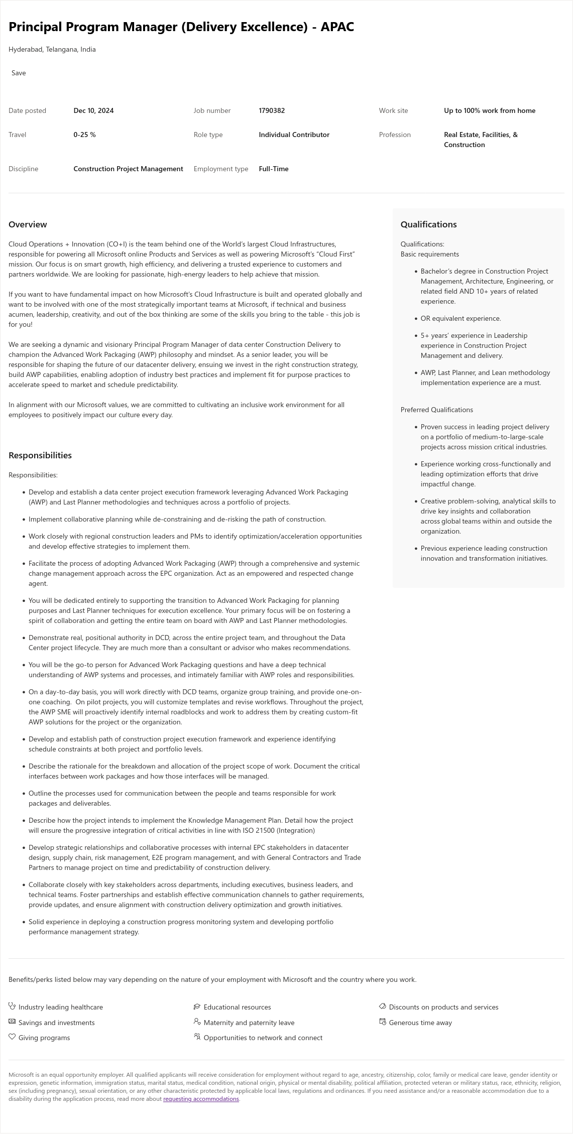 마이크로소프트(Microsoft) Principal Program Manager (Delivery Excellence) - APAC 채용공고