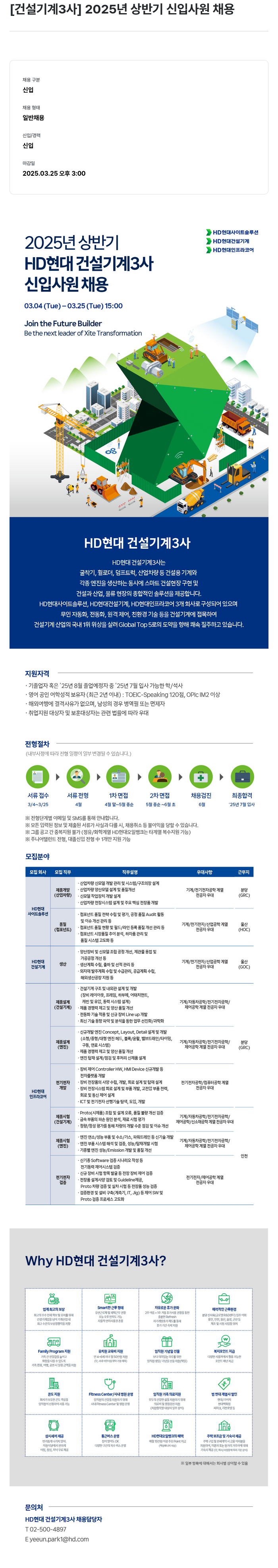 HD현대 2025년 상반기 신입사원 채용 채용공고