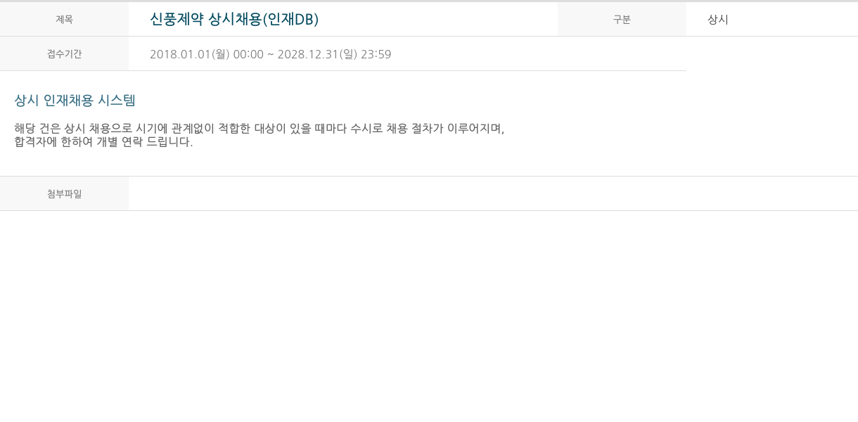 신풍제약 신풍 제약 상시 채용 (인재 DB) 채용공고