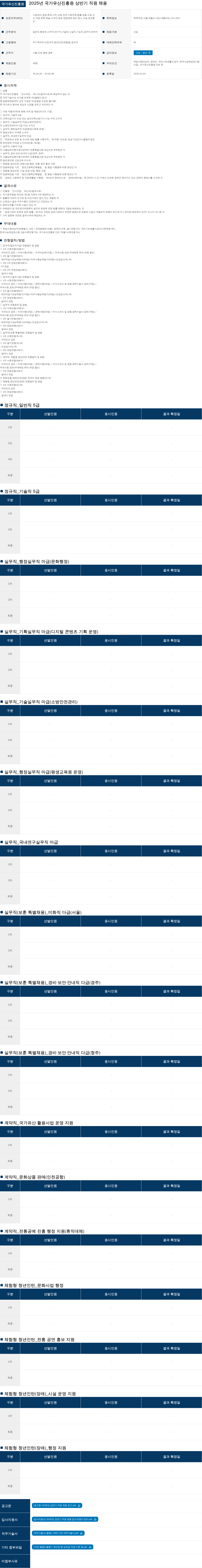 국가유산진흥원 2025년 국가유산진흥원 상반기 직원 채용 채용공고