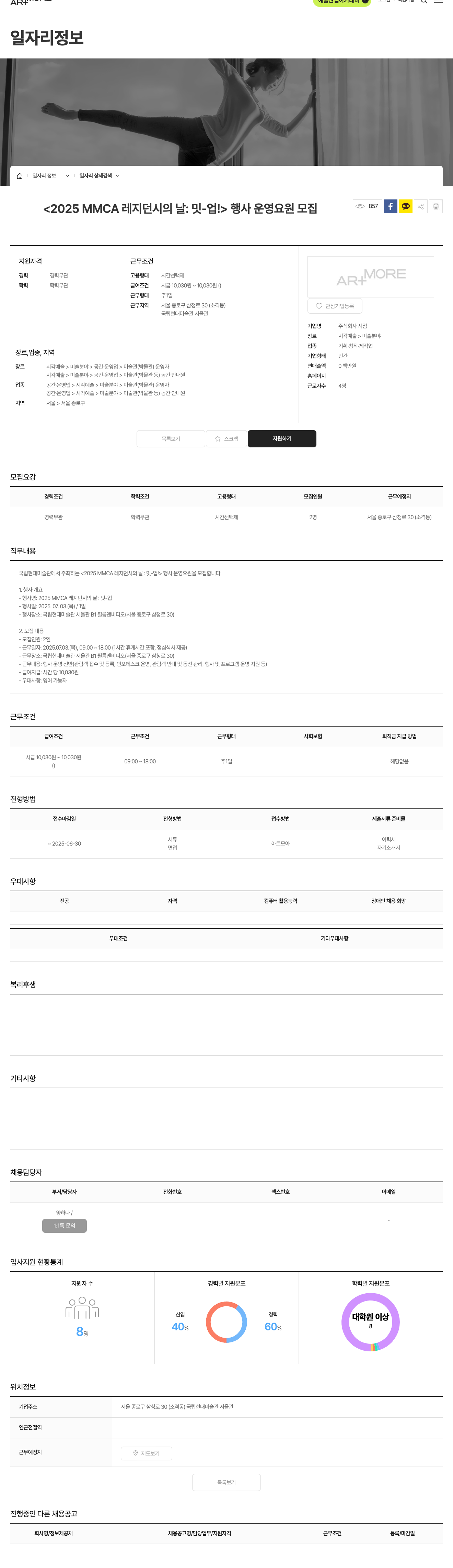 시점 <2025 MMCA 레지던시의 날: 밋업!> 행사 운영 요원 모집 채용공고