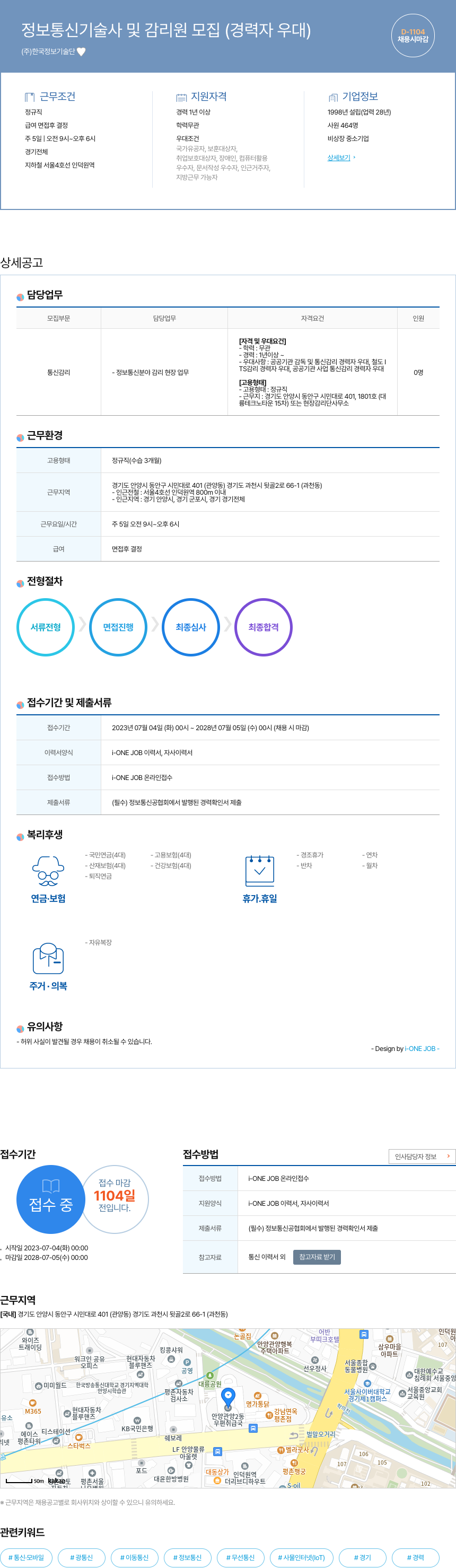 한국정보기술단 정보 통신 기술사 및 감리원 모집 (경력자 우대) 채용공고