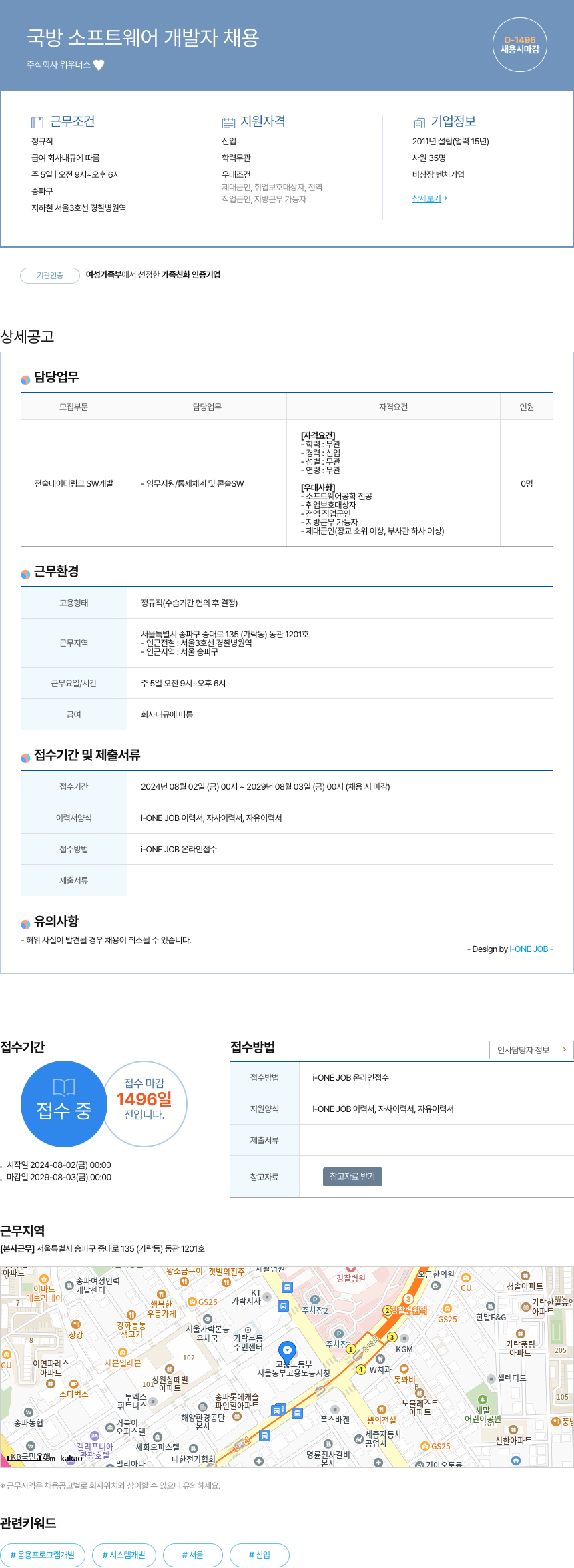 위우너스 국방 소프트웨어 개발자 채용 채용공고